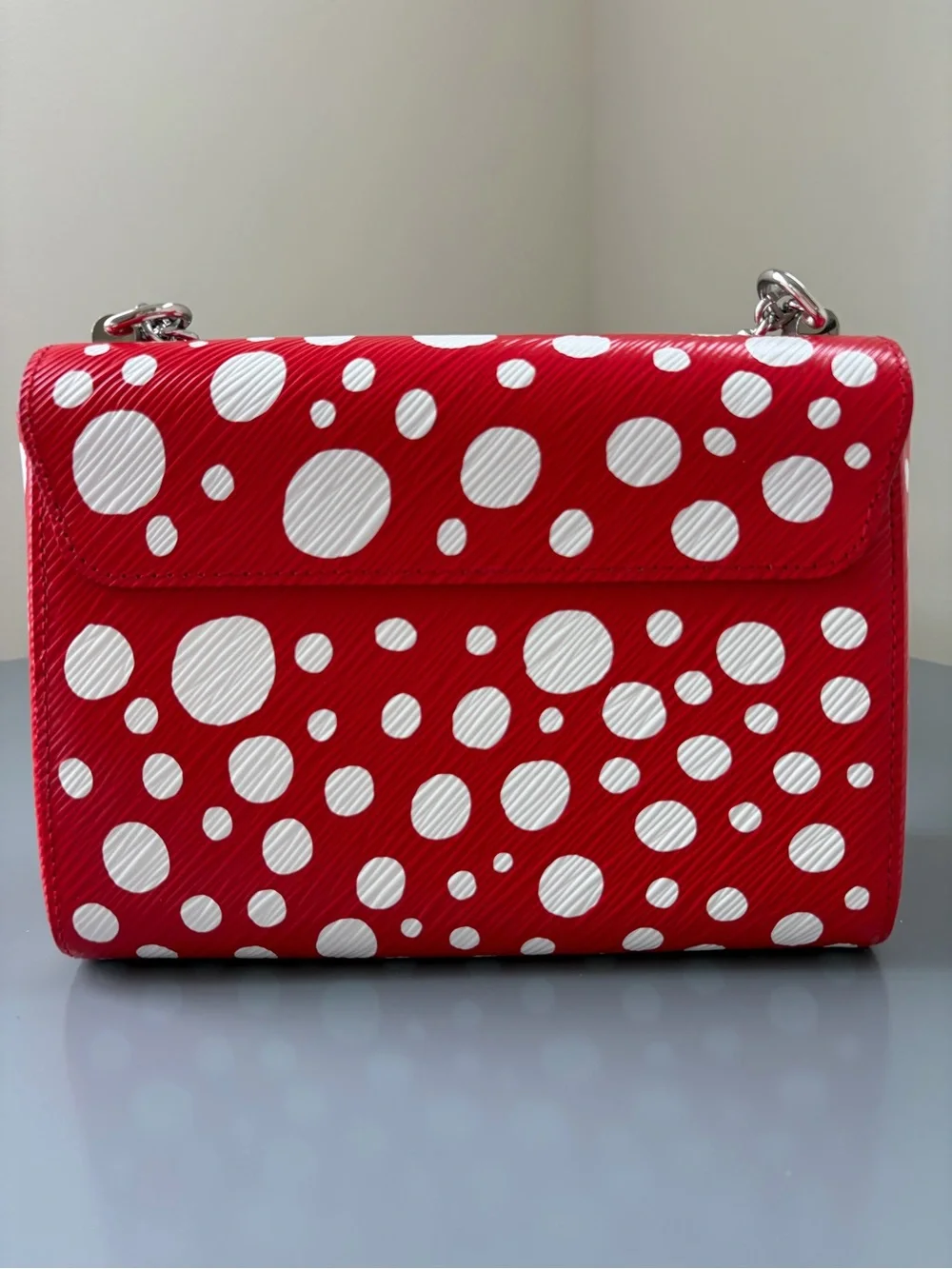 Louis Vuitton Red and White Polka Dot Chain Shoulder Bag